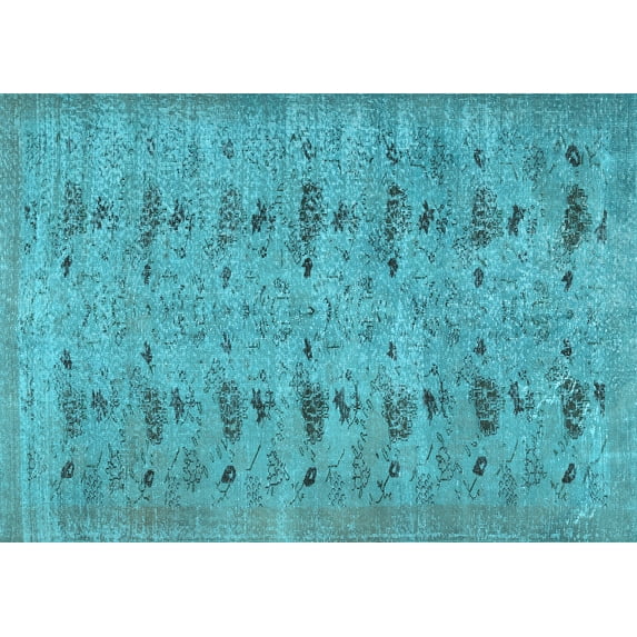 Ahgly Company Indoor Rectangle Abstract Light Blue Contemporary Area Rugs, 4' x 6'