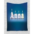 thumbnail image 1 of Anna Tapestry, Birthday Candles with Little Stars in Shape of Letters Newborn Girls Name, Wall Hanging for Bedroom Living Room Dorm Decor, 60W X 80L Inches, Blue and Multicolor, by Ambesonne, 1 of 2