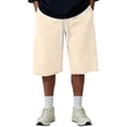 thumbnail image 3 of Men's Baggy Sweat Shorts 2026 Lightweight Drawstring Y2k Shorts Casual Under Knee Shorts Raw Hem Gym Shorts with Pockets, L, 3 of 7
