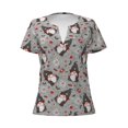 thumbnail image 4 of Wukai Halloween Gnome Casual V-Neck Graphic Tees for Women: Lightweight and Breathable Summer Tops with Stylish Design-X-Large, 4 of 8