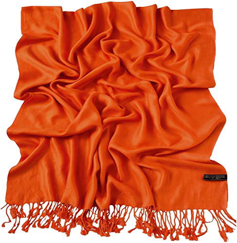 CJ Apparel Orange Solid Colour Design Nepalese Shawl Seconds Scarf Wrap Stole Throw Pashmina NEW