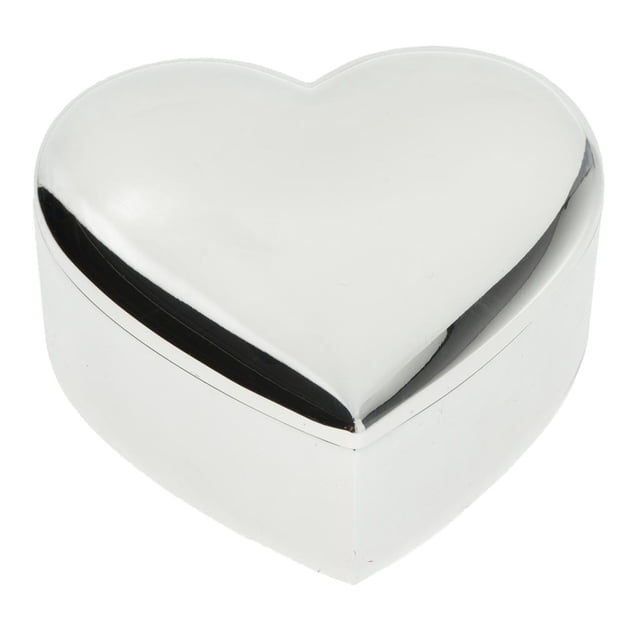 Caja de regalo de lujo con forma de corazón para anillos de pareja, caja de exhibición de cuentas, caja de joyería Plata
