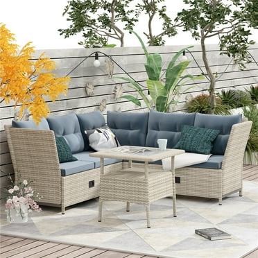 4 Piece Outdoor Sectional Sofa Set Patio Rattan Daybed With Retractable Canopy Uv Proof Resin Wicker Cushions Pillows And Lifting Table Com - Evre Rattan Outdoor Garden Madrid Furniture Set Conservatory Patio Lounge 4 Piece Outdoor Sectional Sofa Set Patio Rattan Daybed With Retractable Canopy Uv Proof Resin Wicker Cushions Pillows And Lifting Table Com - Evre Rattan Outdoor Garden Madrid Furniture Set Conservatory Patio Lounge