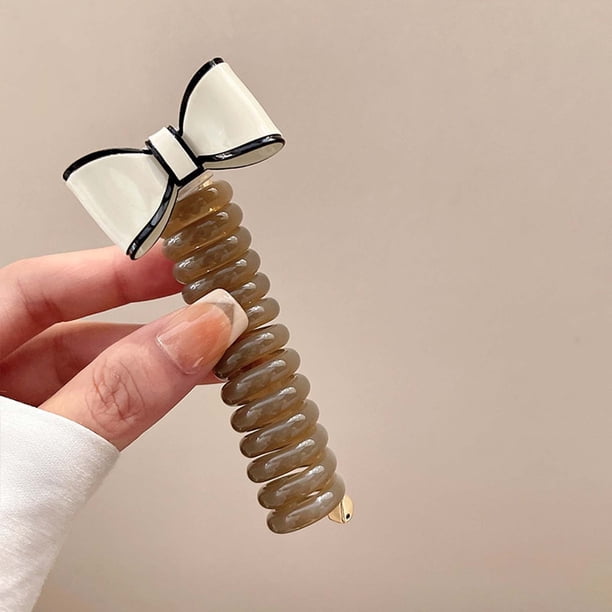 Fiudx Diadema con Lazo, Lazo de Poliéster Suave Cable Telefónico, Cuerda para Cabello y Duradera, Ideal para Usar En Baños, Peinado para Mujeres y Niñas, Diseño Suave y No Daña, Tamaño 8_5 Cm