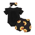 thumbnail image 2 of Viworld Newborn Baby Girl Outfits Letter Short Sleeve Bodysuit Romper Tops Floral Shorts Pants 3 Pcs Clothes(Yellow,3-6M), 2 of 10