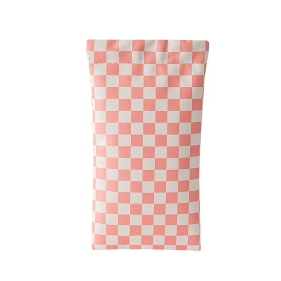 Openpig Mini Makeup Pouch Classic Plaid Pocket Cosmetic Bag Waterproof PU No Zipper Self-closing Small Storage Bag Purse Organizer for Glasses Hair Clips Accessories