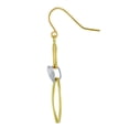 thumbnail image 3 of Wellingsale Ladies 14k Two Tone Gold Polished Heart Drop Earrings, 3 of 7