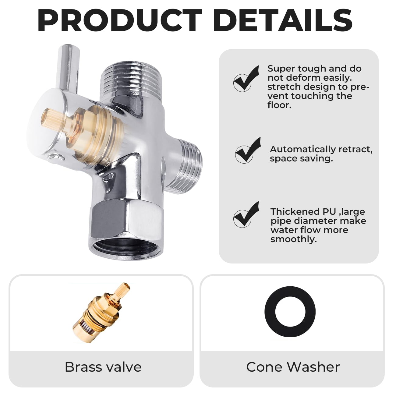 Handheld Toilet Bidet Sprayer for Toilet - 2 Spray Functions for Bathroom Diaper Shower,Premium Stainless Steel Bathroom Bidet Hand-held Toilet Sprinkler