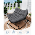 thumbnail image 6 of SWITTE Papasan Rocking Chair, Outdoor Rocking Chair with Cushion, Rocking Egg Chair Indoor & Outdoor, Patio Lounge Rocker Chair - Grey, 6 of 8