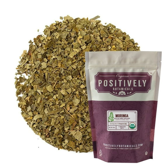 Positively Botanicals  Organic Moringa Leaf - Loose Leaf Botanical, 1 lb bag