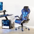 thumbnail image 2 of Chaise de Jeu Ice Knight en Similicuir Bleu, 2 of 12