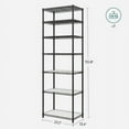 thumbnail image 6 of 7-Tier Metal Storage Shelves Wire Shelving Unit Garage Shelving Storage Rack Kitchen Living Room 8 Hooks Adjustable Shelves Total Max. Load 616 lb Black, 6 of 9