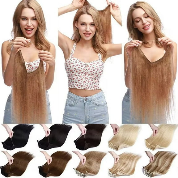 HAIRRO Hidden Wire in 100% Remy Human Hair Extensions One Piece Headband Long