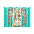 thumbnail image 3 of CADecor Sugar Skull Dia De Los Muertos Window Treatment Panel Curtains Window Curtain Kitchen Curtain,Two Piece 26x39 Inches, 3 of 4