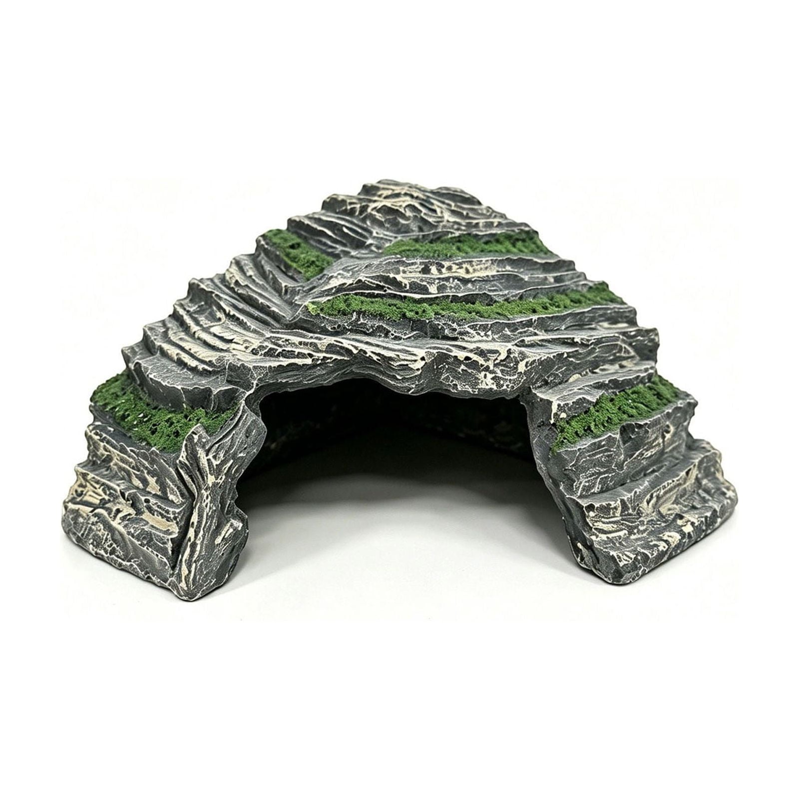 Resin Reptile Hideout Cave Natural Uneven Finish Helps Shedding Terrarium Decor For Lizard Gecko Snake Habitat Tank Ornament