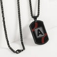 thumbnail image 3 of Baseball Initial A-Z Letter Necklace Dog Tag for Men Son Boyfriend Stainless Steel Pendant Sports Athletes Jewelry Gifts 24 Inch Chain, 3 of 6