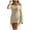 Beige, variant on Womens Cover Ups Women's Elegant Solid One Shoulder Knit Beach Cover Up Dress with Long Sleeves Drawstring Fit Boat Neck Beige L