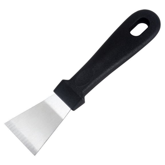 1Pcs Stainless Steel Scraper, Kitchen Stiff Scraper with Anti-Slip Handle, Oven Scraper for Gas Stove, Bottom of Pans, Glass Stovetop Induction Hob