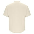 thumbnail image 4 of Mens Summer Tops, Short Sleeve Shirts for Men Casual Vintage Solid Color Button Up Notch Neck T-Shirts S-3XL, 4 of 5