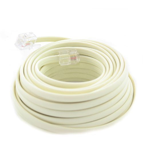 ... Wideskall 50 Feet RJ-11 Modular Connector 4 Conductor Cable Telephone Cord 