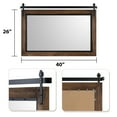 thumbnail image 4 of YOSHOOT Farmhouse Barn Door Mirror,40"x26" Rustic Bathroom Mirror, Wood Frame Wall Mirror, Wooden Mirror for Living Room Bedroom Entryway Wall Décor, 4 of 8