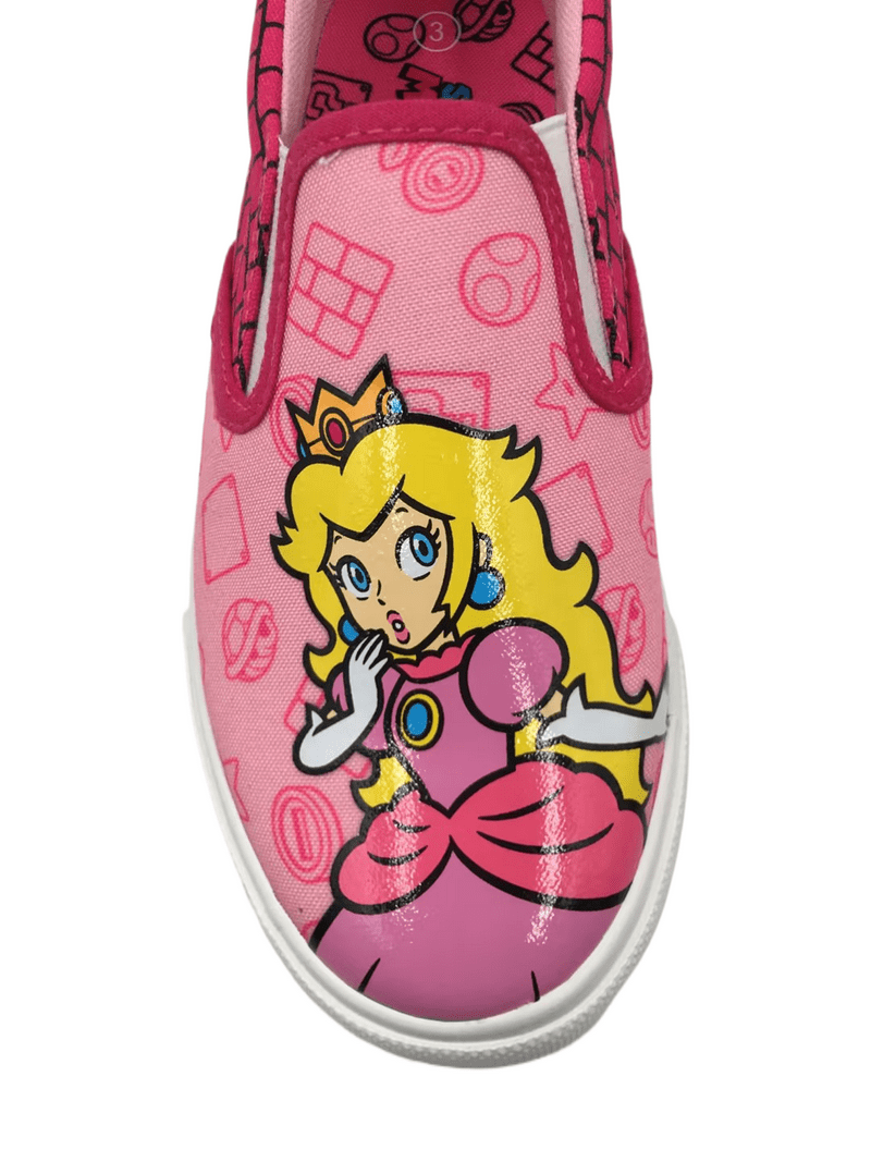 peach‼️ Nintendo Mario Girls Princess Peach & Daisy Slip-On Sneakers
