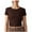 Coffee-01, variant on Mittory Short Sleeve Crop Tops for Women Trendy Cotton Slim Fitted Tees Basic Tshirts Tight Cropped T Shirts
