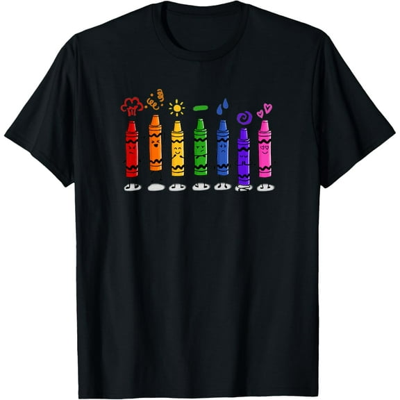 Colorful Color Crayon Attitudes Emotions of the Rainbow T-Shirt