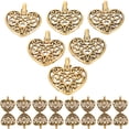 thumbnail image 4 of 50 colgantes de aleación hechos a mano, accesorios para collares y pendientes, colgantes de metal con forma de corazón hueco para hacer pulseras, collares y joyas (dorados)., 4 of 8