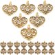 thumbnail image 4 of 50 colgantes de aleación hechos a mano, accesorios para collares y pendientes, colgantes de metal con forma de corazón hueco para hacer pulseras, collares y joyas (dorados)., 4 of 8