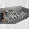 thumbnail image 6 of Tribal Soft Flannel Fleece Throw Blanket, Pattern with Prehistoric Geometric Forms Triangles Background, Cozy Plush for Indoor and Outdoor Use, 70" x 90", Hunter Green White, by Ambesonne, 6 of 6