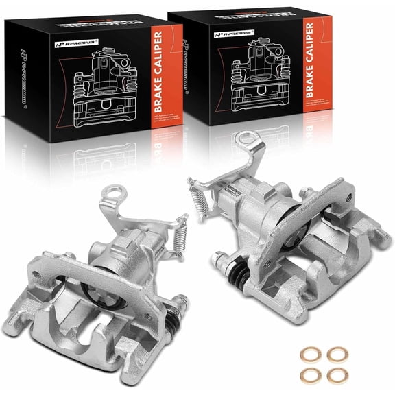 A-Premium Disc Brake Caliper Assembly with Bracket Compatible with Ford Focus 2000-2007 - Rear Driver and Passenger Side, 2Pcs