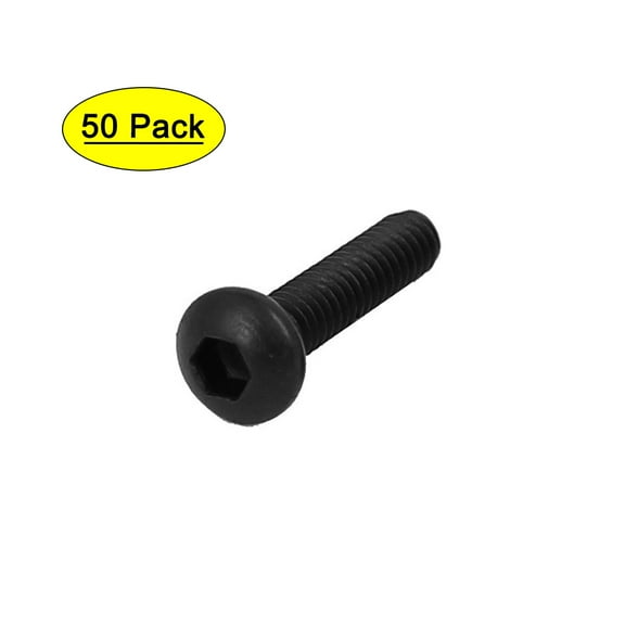 M2x9mm Metal Grade 10.9 Button Head Hex Socket Cap Screw Bolt Fastener 50pcs