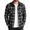 Dark Gray, variant on Men's Plaid Turn Down Collar Shackets Long Sleeve Full Zip Shirts Jacket Fashion Casual Daily Outerwear