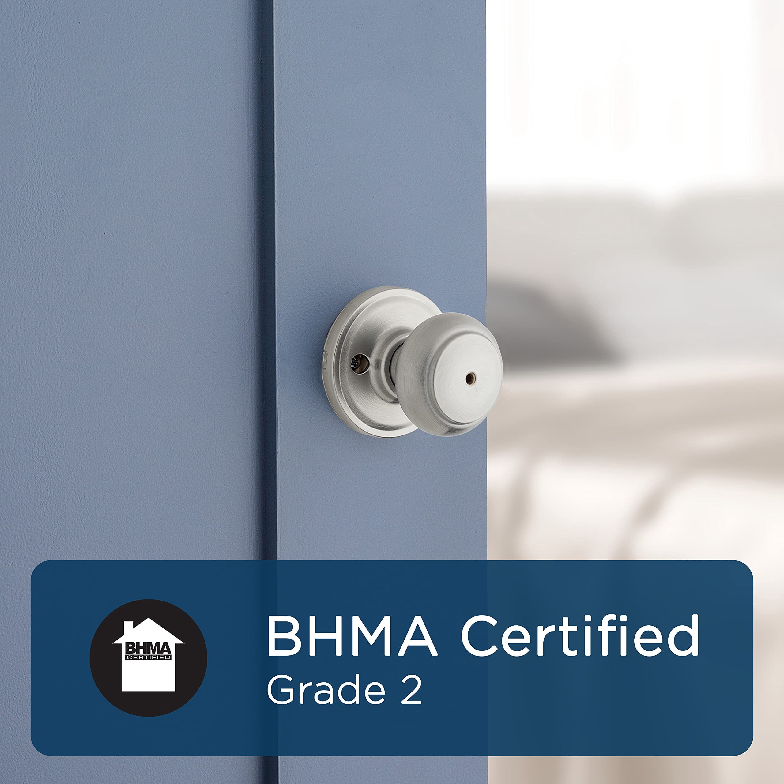 Weiser Lock GA331T Troy Privacy Door Knob Set from the Welcome Home Series, Satin Chrome