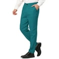 thumbnail image 4 of Lars Amadeus Men's Dress Trousers Solid Color Flat Front Skinny Business Pants, 4 of 6