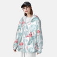 thumbnail image 4 of Pofeuu Tropical Flamingo Print Sun Protection Outdoor Lightweight Full Zip UV Cooling Hoodie Long Sleeve Summer Clothing for Outdoor Hiking-XX-Large, 4 of 5