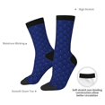 Adobk Navy Blue Print Adult Socks Crew Socks Athletic Tube Socks