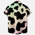 thumbnail image 4 of HAPIMO Men's Loose Shirts with Pocket Cow Print Tees Summer Short Sleeve Shirts Lapel Pullover Button Leisure Clothing Fashion Khaki XL, 4 of 5