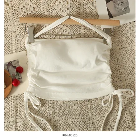 Chic Tube Tops Halter Off-shoulder Tank Top Bulit In Bra Shirring Strapless Almighty Camisole Summer New Fashion Dropshipping