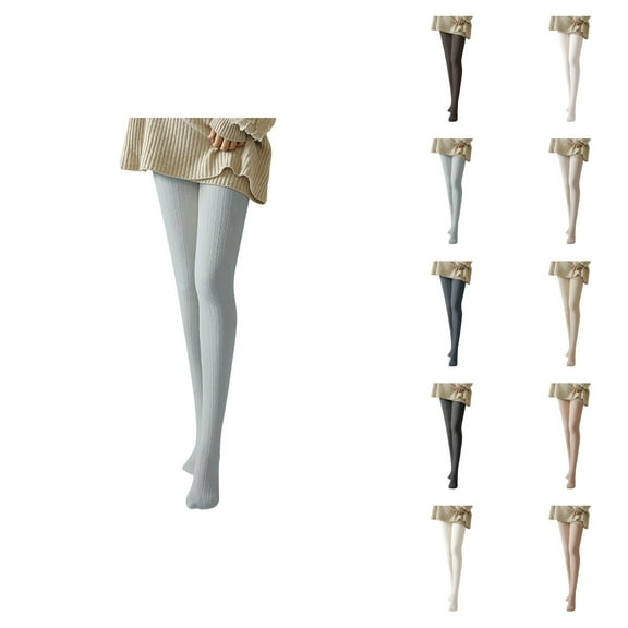 Women Tights 2026 Fall Winter Cute Cable Knit Soft Stockings Pantyhose Leggings Opaque Tights
