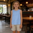 thumbnail image 4 of fatyb Cotton Linen Tank Tops for Boys Girls Summer Sleeveless Lightweight Plain Kids Casual Beach Shirts, 4 of 7