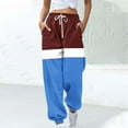 thumbnail image 2 of Bixock Wide Leg Pant for Women Sweatpants High Waist Print Drawstring Ankle Cuff Fashion Loose Casual Sport Trousers Jogger Pants with Pockets, 2 of 5