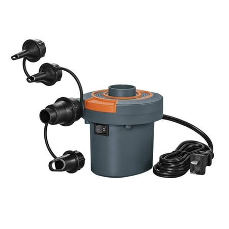 Ozark Trail Sidewinder 4" High AC Electric Air Pump, Grey and Orange