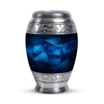 JAGASY Blue Small Urns for Human Ashes - Keepsake Urn for Ashes Adult Male & Female - Small Urns for Mother & Father - Miniature Urn for Mom Dad - ( 3 Inch)