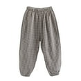 thumbnail image 1 of Odeerbi 2-10 Años Niños Niñas Bloomers de Algodón Pantalones Jogger de Verano A Cuadros Rayas Pantalones de Linterna Transpirables Pantalones Haren, 1 of 5