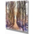 thumbnail image 2 of Trees and Road Nature Watercolor - Landscape Canvas Wall Art, 2 of 4