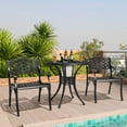 thumbnail image 2 of Nuu Garden 3-Piece Cast Aluminum Patio Bistro Furniture Set,Patio Bistro Set with Ice Bucket Function and Umbrella Hole,Black with Gold Speckles, 2 of 9