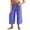 Blue, variant on Mrat Striped Wide Leg Capris for Women Loungewear Pants Mid Elastic Waisted Drawstring Beach Pants Cropped Pants with Pockets S-22 Purple S