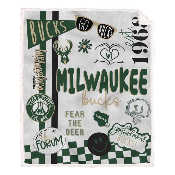 Pegasus Milwaukee Bucks 60" x 70" Loco Fan Ultra Cozy Sherpa Blanket